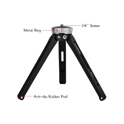 

Andoer MT-02 Mini Desktop Tripod Aluminum Alloy 14" Screw Max Load 15kg 33lbs for DSLR Digital Video Camera DV