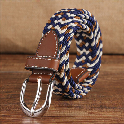 

Fashion Unisex belt high quality Elastic tension canvas Alloy pin buckle Men&Women belt solid color casual cowboy Men belt