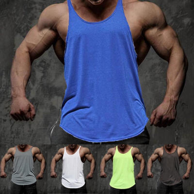 

Gym Men Muscle Sleeveless Tank Top Tee Shirt Bodybuilding Sport Fitness Vest la