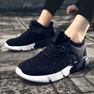 

Korean version of the tide shoes mesh breathable running mens shoes flying woven sports shoes wild travel shoes fashion casu