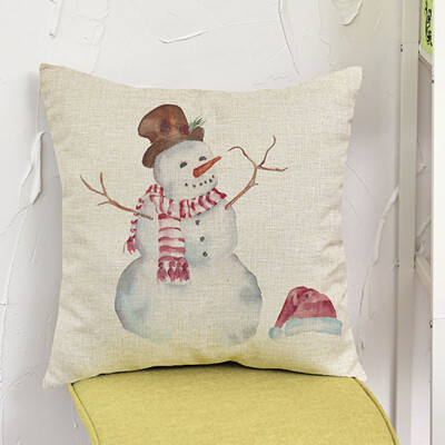 

Tailored Christmas Snowman Printing Dyeing Sofa Bed Home Decor Pillow Case Cushion Cover