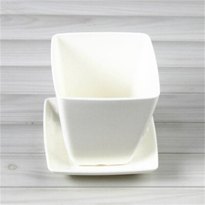 

Gobestart Mini Square Plastic Plant Flower Pot Garden Home Office Decor NurseryVA