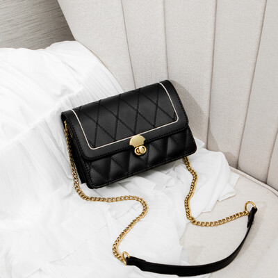 

Nethong Little Black Lady ins Texture Baitao Slant Bag Fashion Small Fragrance Linger Chain Bag