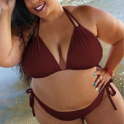 

Roseonmyhand Womens Solid Push Up Padded Plus Size Bikini Set Swimsuit Bathing Suit Swimwear