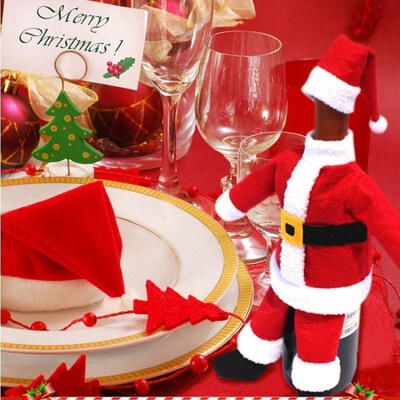 

New Cute Xmas Holiday Party Red Wine Champagne Drink Bottle Cover Decor