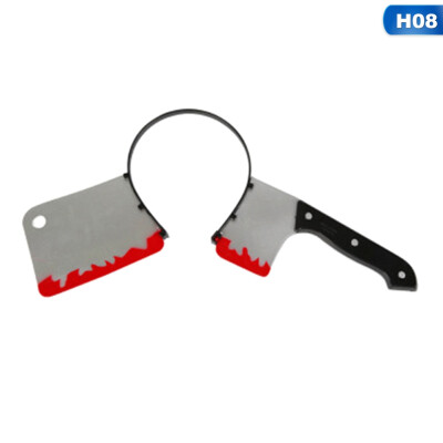 

Multi Shapes Funny Scary Toys Halloween Perform Props Axe Saw Nail Headwear Fake Blood Scene Props