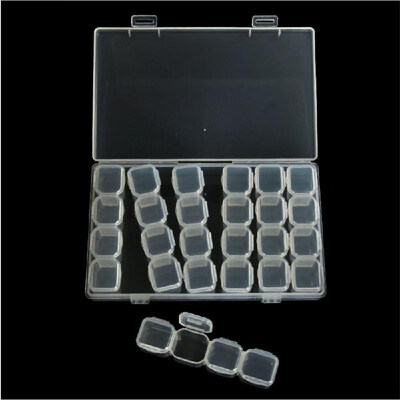 

28 Compartment Moistureproof Storage Box Practical Adjustable Case for Bead Rings Jewelry Display Organizer 28 Slots Diamond Organ