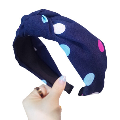 

Knot Turban Polka Dot Headband Elastic Hairband Hair Accessories For Girls No Slip Stay Hair Band