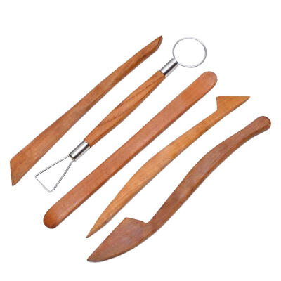 

5pcs Wooden Pottery Ceramics Clay Sculpture Wax Tools Set DIY Shaper