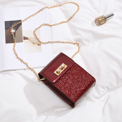 

Net red small bag female 2019 new wave fashion sequins mini mobile phone bag Korean version of the chain diagonal cross package small square bag