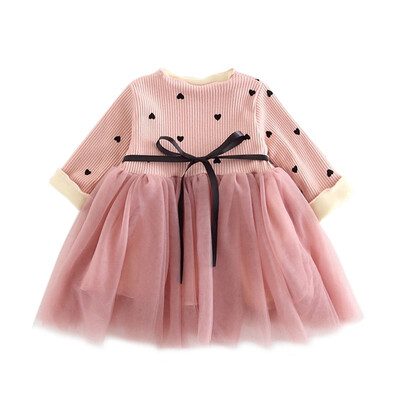

Sweet Kids Girl Autumn Cute Dots Spot Bow Wedding Birthday Party Dress Lace Tutu Princess Girl Dress Children Clothes