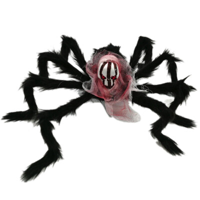 

1PC Halloween Party Decoration Horror Plush Spider 50CM Simulation Skull Spider Tricky Props Toys Bar Party Ornament for Party