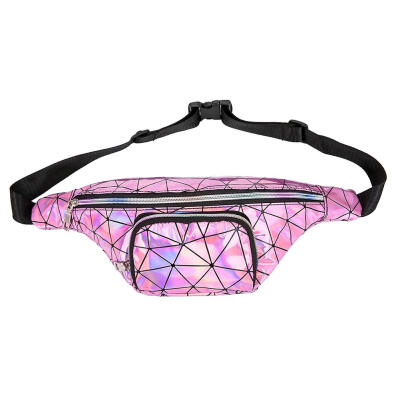 

Holographic Waist Belt Bags Women Fanny Pack Geometric Laser Phone Pouch
