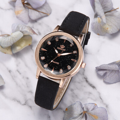 

RM Luxury Temperament Lady Irregular Mirror Leather Belt Watch Analog Quartz Watch