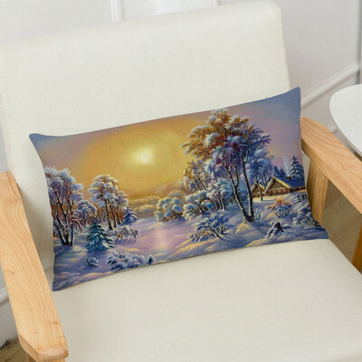 

Tailored Merry Christmas Linen Pillow Cases Sofa Rectangle Cushion Cover Home Decoration