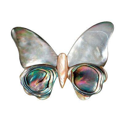 

Fashion Blue Butterfly Brooch Clothes Accessories Gold-color Abalone Shell Insect Brooches Jewelry Pins For Suit Dress