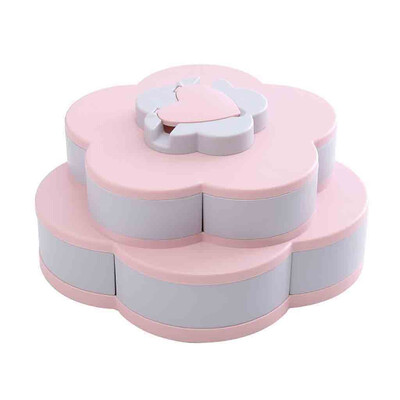 

Gobestart Bloom Rotating Snack Box Flower Design Candy Food Storage Box Jewelry Organizer