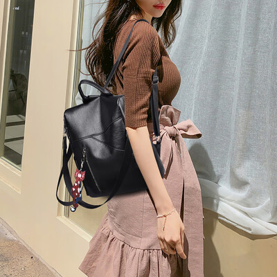 

Gobestart Women Color Matching Wild Fashion Leisure Travel Bag Student Bag Backpack