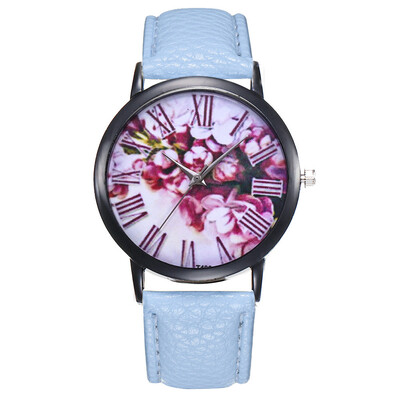 

Womens Watch Printed Flower Print Analog Alloy Watches Causal Quartz Analog Wristwatch relogio masculino Dropshipping &Ff