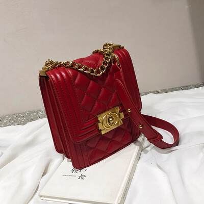 

Advanced sense bag Western style female bag 2019 new Korean version of the stylish rhombic chain shoulder diagonal small square bag