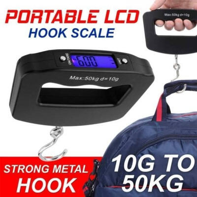 

Hot Mini 50kg10g Digital Hanging Luggage Scale Balance Weight LCD Utility