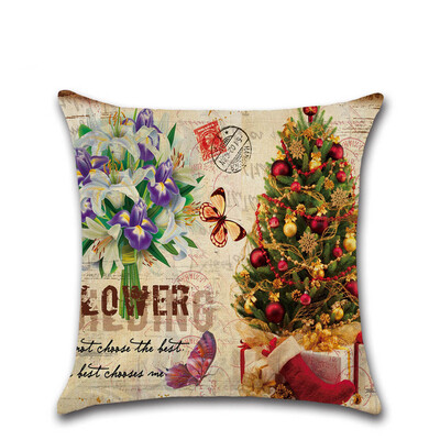 

Tailored Merry Christmas Pillow Cases Linen Sofa Cushion Cover Home Decor