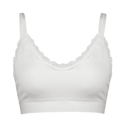 

Women Bra Lace Wrapped Chest Beauty Back Anti-light Hanging With Chest Pad Thread Cotton Bra