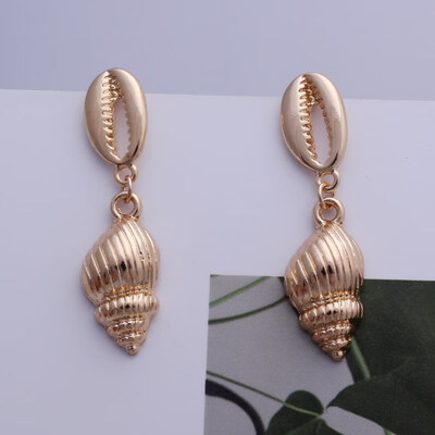 

EK649 Big Shell Drop Earrings For Women Creative Starfish Conch Cowrie Hanging Brincos Statement Earrings Boho Beach Jewelry