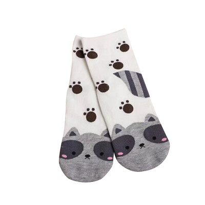 

New Fashion Women Cotton Cute Socks Cartoon Cat And Dogs Paws With Dots Happy Funny Socks Woman