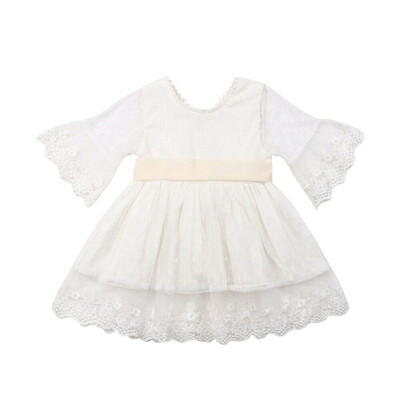 

Toddler Baby Girls Kids Floral Party Wedding Baptism Christening Lace Dress