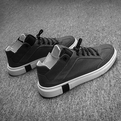 

Summer 2019 new high-heeled canvas shoes mens Korean version of 100 trendy shoes leisure trend Gao Bang autumn network celebrity