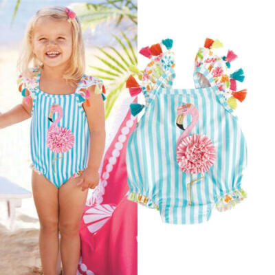 

Toddler Kids Baby Girls 3D Flamingo Bikini Swimwear Swimsuit Bathing Suit Beach