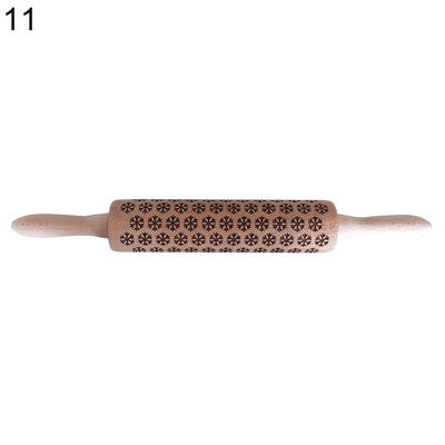 

Christmas Snowflake Tree Deer Rolling Pin Baking Cookies Biscuit Dough Roller