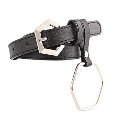 

Women Pin Buckle Waistband Geometric Waist Belts for Pants PU Leather Strap