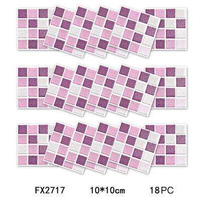 

〖Follure〗18PCS 3D Self-adhesive Wall Stickers Simulation European Geometric Tile Stickers