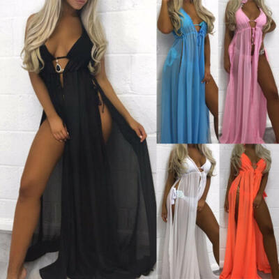 

Women Summer Chiffon Bikini Cover Up Swimwear Bathing Suit Beach Dress Long Maxi