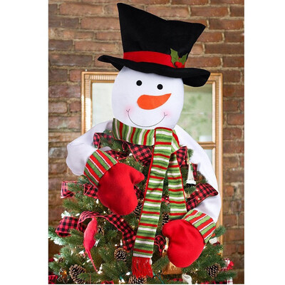 

FUNNYBUNNY Christmas Tree Topper Snowman- XmasHolidayWinter Wonderland Party Decoration Ornament Supplies