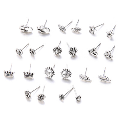 

11 Pairs Set Bohemian Simple Silver Ear Stud Earrings Women Jewelry Earrings Trendy