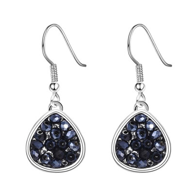 

High Quality Fashionable White Platinum Drops of Crystal Beads Earrings Prevent allergy Jewelry
