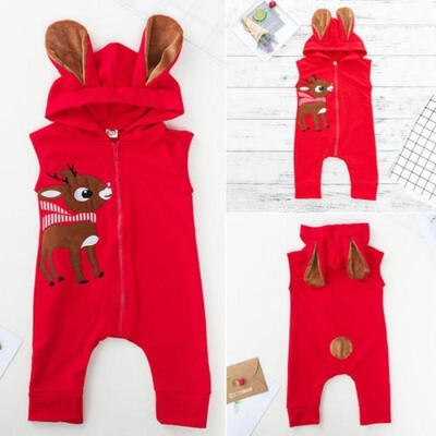 

Baby Boy Girl Infant Romper Jumpsuit Bodysuit Christmas Hoodie Clothe Outfit Set