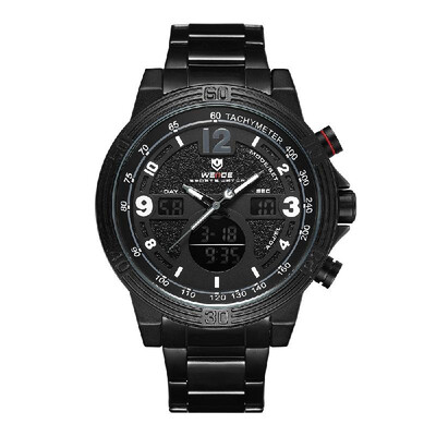 

WEIDE WH6908 Dual Display Two Movement Quartz Digital Men Watch 3ATM Waterproof LCD Backlight Luminous Sport Calendar 24-Hour Alar