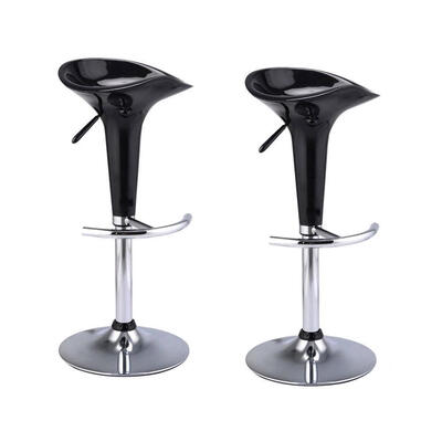 

Set of 2 Bombo Style Swivel Barstools Adjustable Counter Chair Bar Stools White