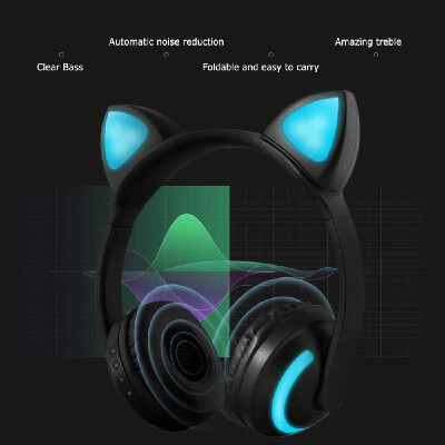 

ZW-19 Wireless Bluetooth Headset Glowing Earphones Stereo Music Hands-free wMic Colorful Headphones w Adjustable Headband for De