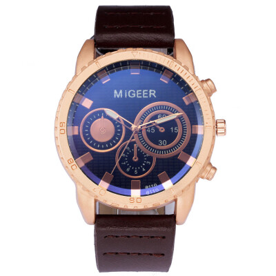 

Gobestart MIGEER High-End Fashion Mens Stainless Steel Watch Analog Alloy Quartz Watch