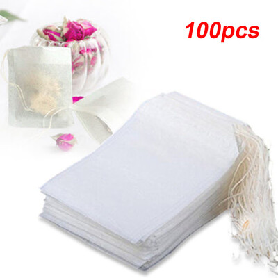 

100X Non-woven Empty Teabags String Heat Seal Filter Paper Herb Loose Tea Bag