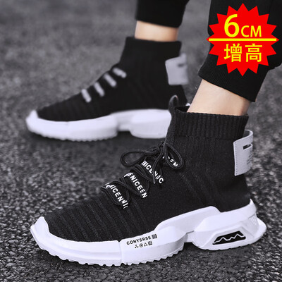 

Mens Shoes Summer Fashion Leisure High-top Canvas Board Shoes Hundred of Autumn Socks Korean Fashion Shoes