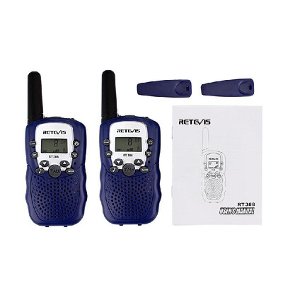 

2PCS Retevis RT388 Children Radio Set Civilian Handheld Intercom 8 Channels UHF Kids License-free Walkie Talkie LCD Display VOX PT