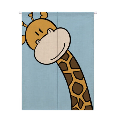 

Cartoon Animal Printed Cotton And Linen Japanese Style Doorway Curtain Hanging Tapestry For Home Decoration