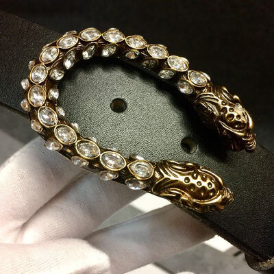 

New big copper buckle with top layer leather belt wild fashion