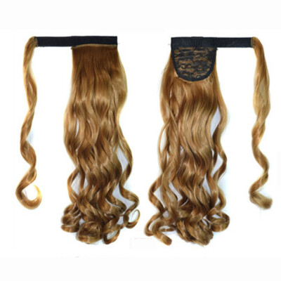 

Gobestart Real New Clip In Human Hair Extension Curly Pony Tail Wrap Around Ponytail